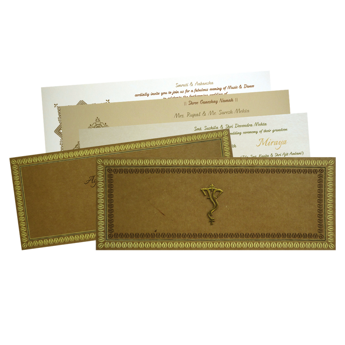 Brown Ganesha Wedding Invitation-King of Cards