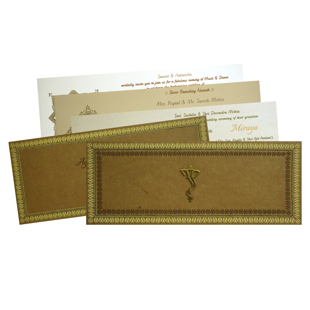 Brown Ganesha Wedding Invitation-KRC30062