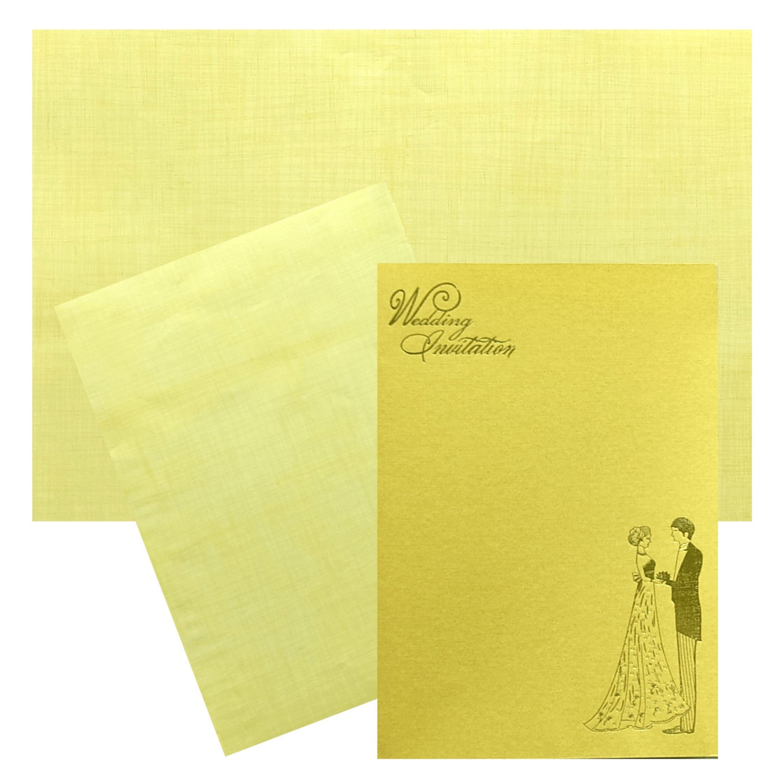Gold Bride Groom Wedding Card-KNCP827G