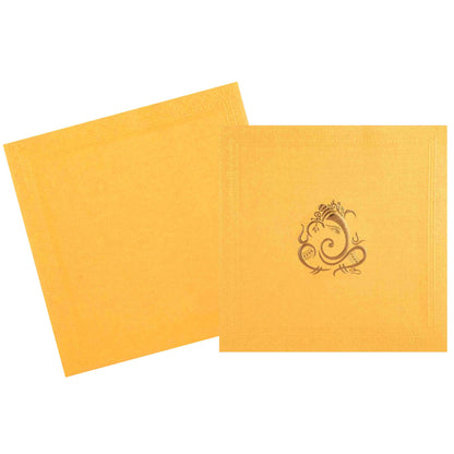 Lovely Embossed Ganesha With Gold Shading Wedding Card