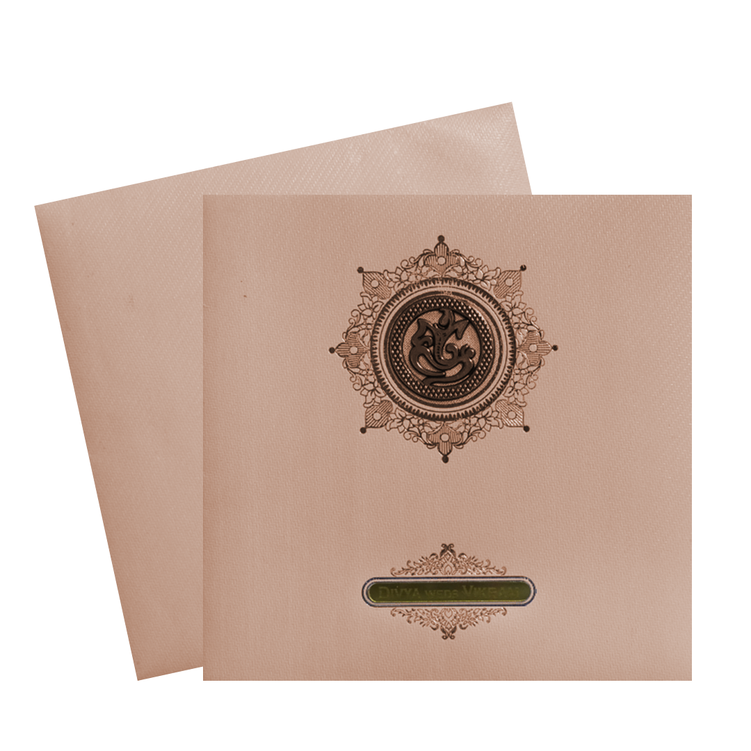 Pink Ganesha Nameplate Invitation Card-KNK839MP