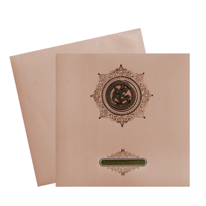 Pink Ganesha Nameplate Invitation Card-King of Cards