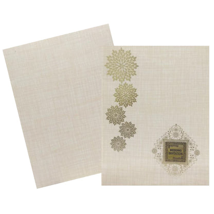 Sandal Metallic Floral Gold Foiling With Square Name Plate-KNK50173