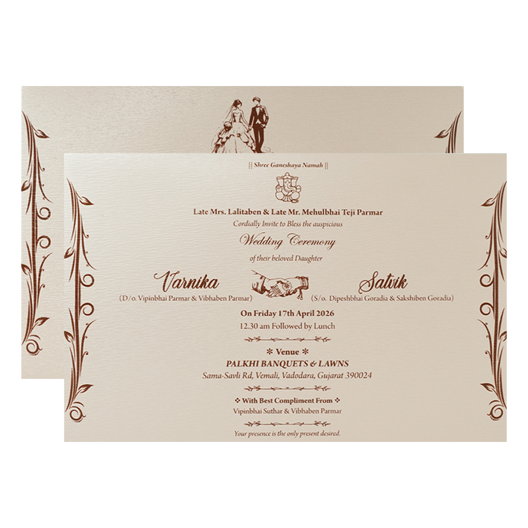 Buy Pink Floral Padded Wedding Card