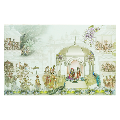 Lime Yellow Royal Traditional Wedding Card-KPR23860