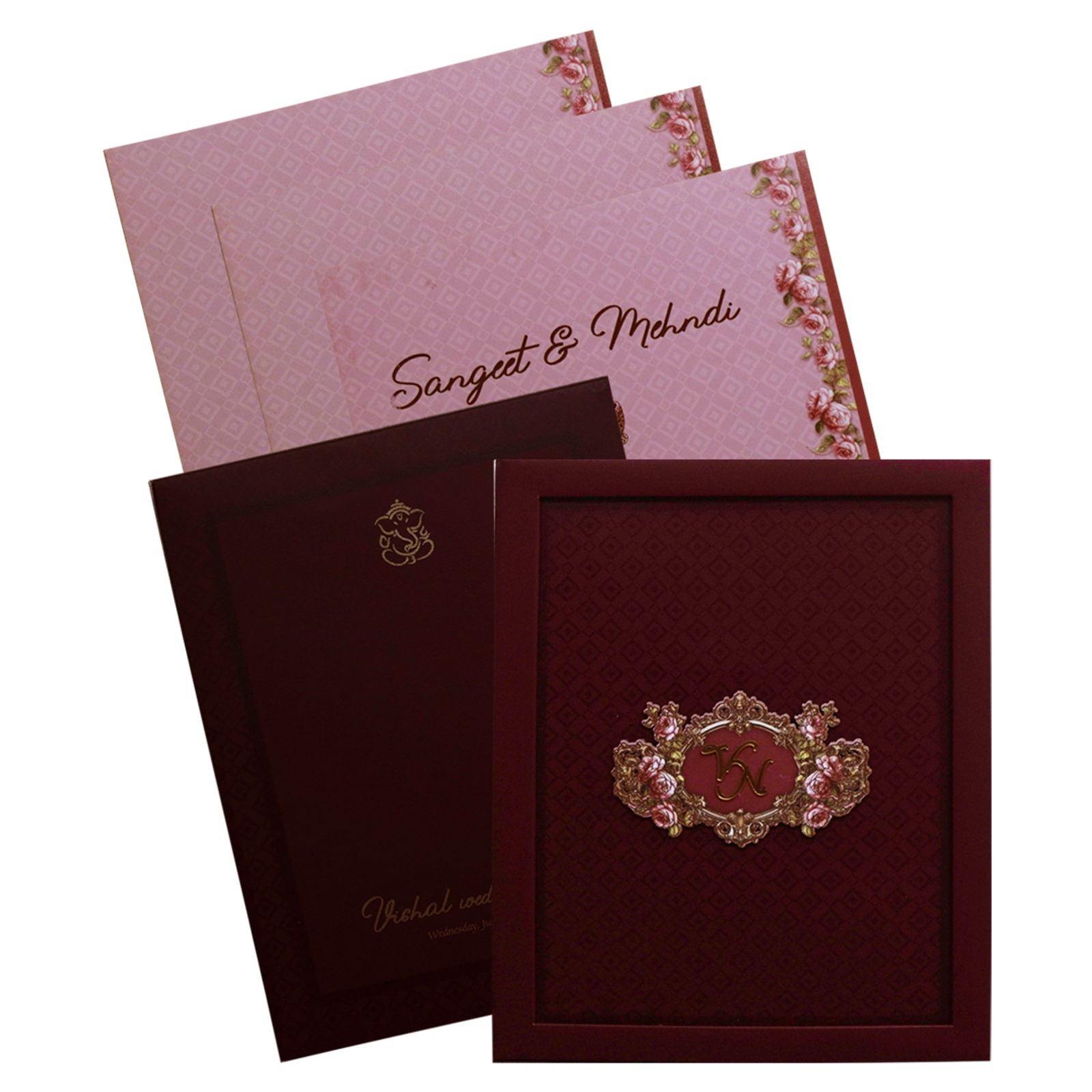 Dark Maroon Premium Invitation Card-KPR24460