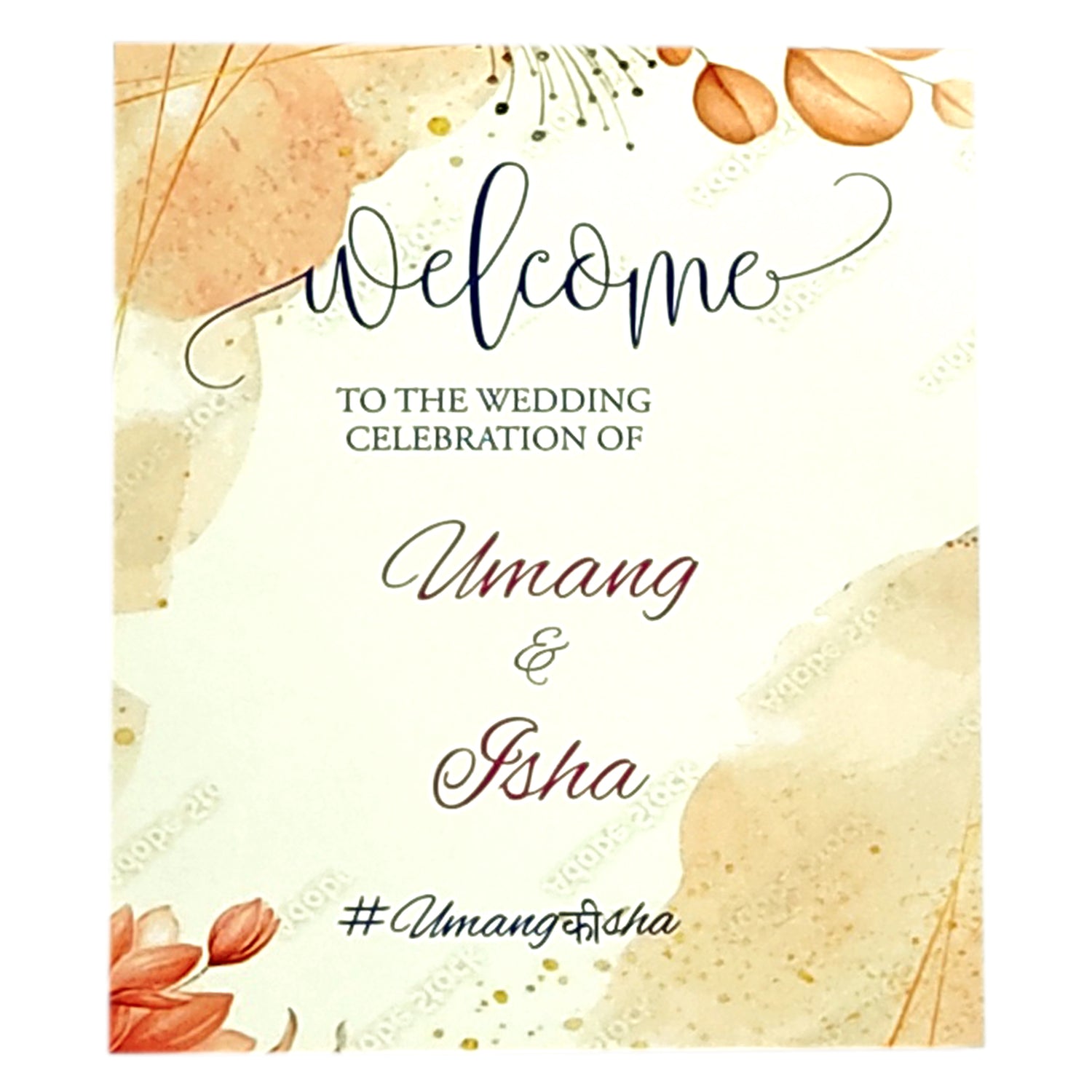 Peach Floral Fold Invitation Card-KRK0013