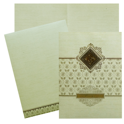 Pista Green Ganesha Nameplate Wedding Card-King of Cards