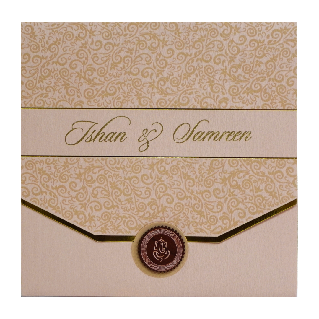 Light Pink Ganesha Wedding Invitation-KRC30552