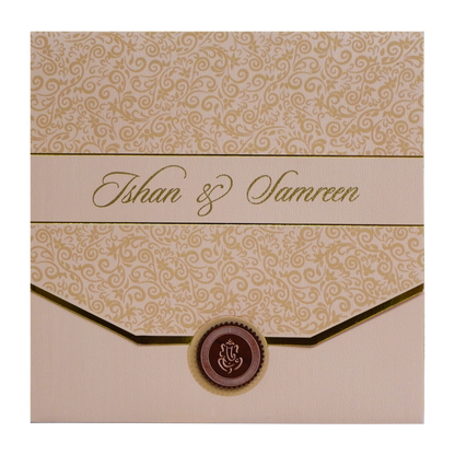 Light Pink Ganesha Wedding Invitation-KRC30552