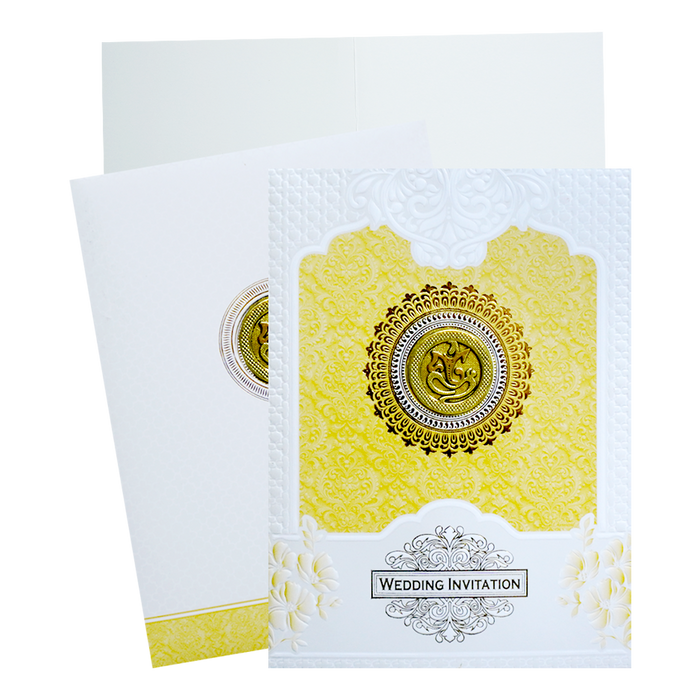 Gold and White Mandela Wedding Card-King of Cards