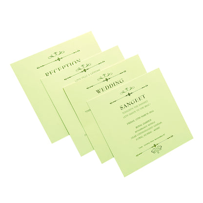 Pastel Green Embossed Design Invitation Card-KRC29512