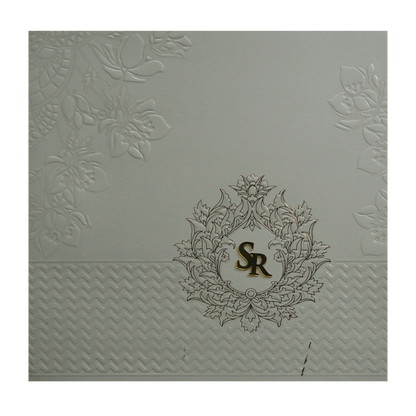 Grey Floral Wedding Card-KPR09030