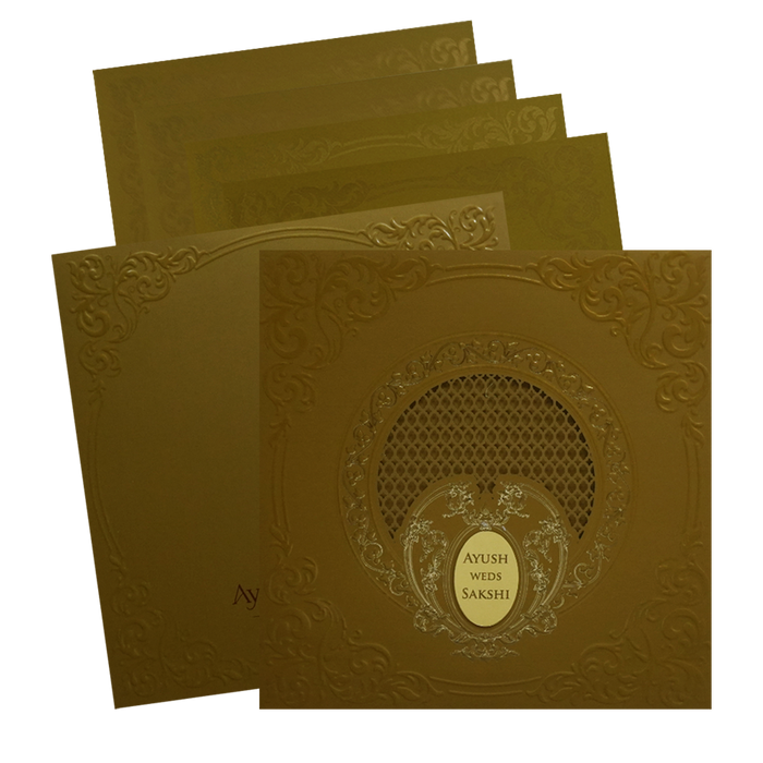 Golden MDF Marriage Card-King of Cards