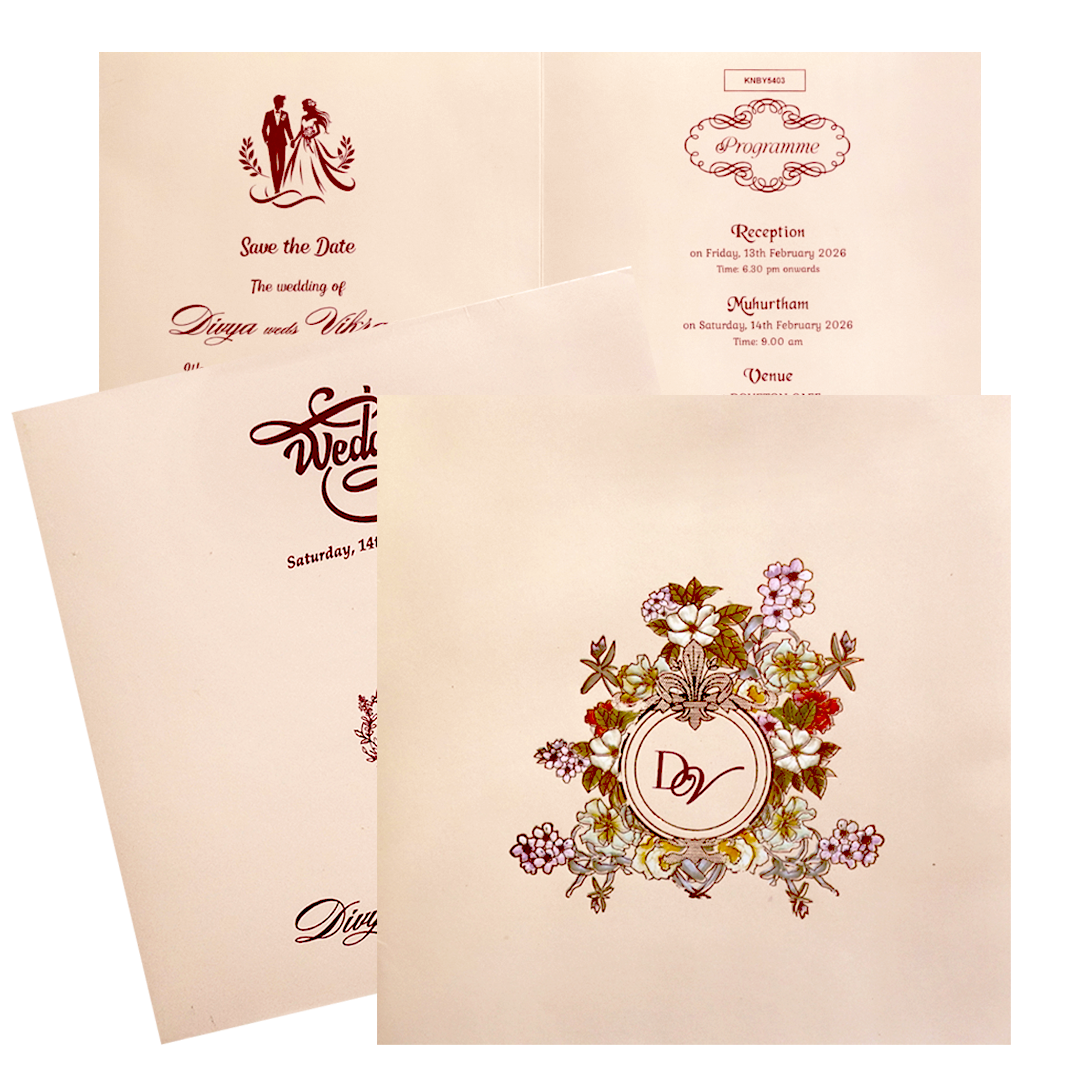 Our pink floral simple invitation card is mostly self explanatory. But, to bring to your notice that we use prime quality papers and do not compromise in any of the processes during the production.