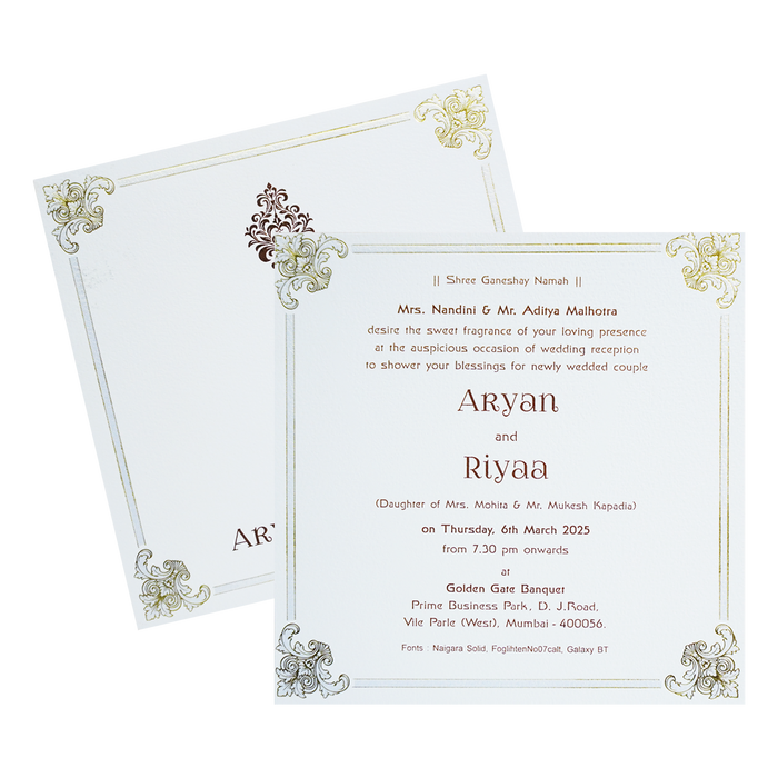 White Floral Border Single Card-King of Cards