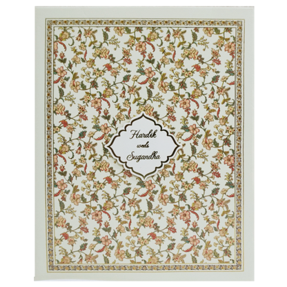 Lime Floral Pattern Marriage Card-King of Cards