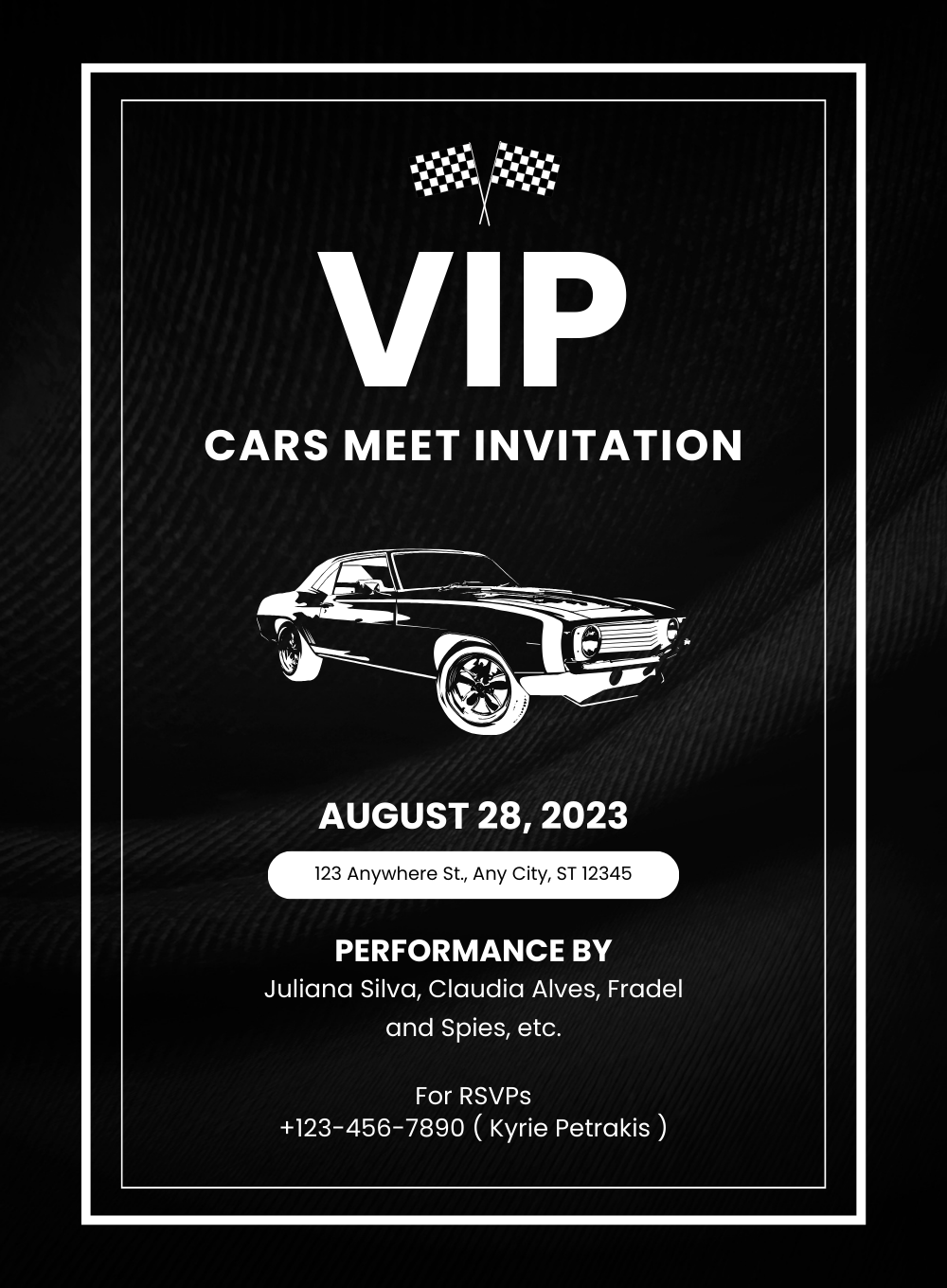 Black Car VIP Event Invitation-AAVET001