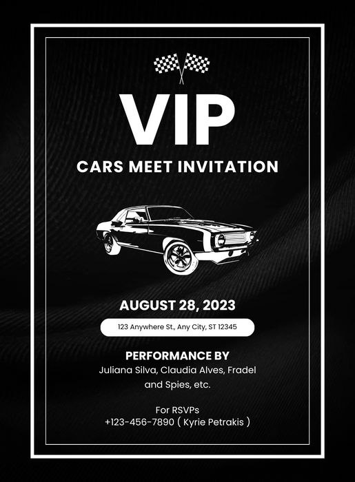 Black Car VIP Event Invitation-AAVET001