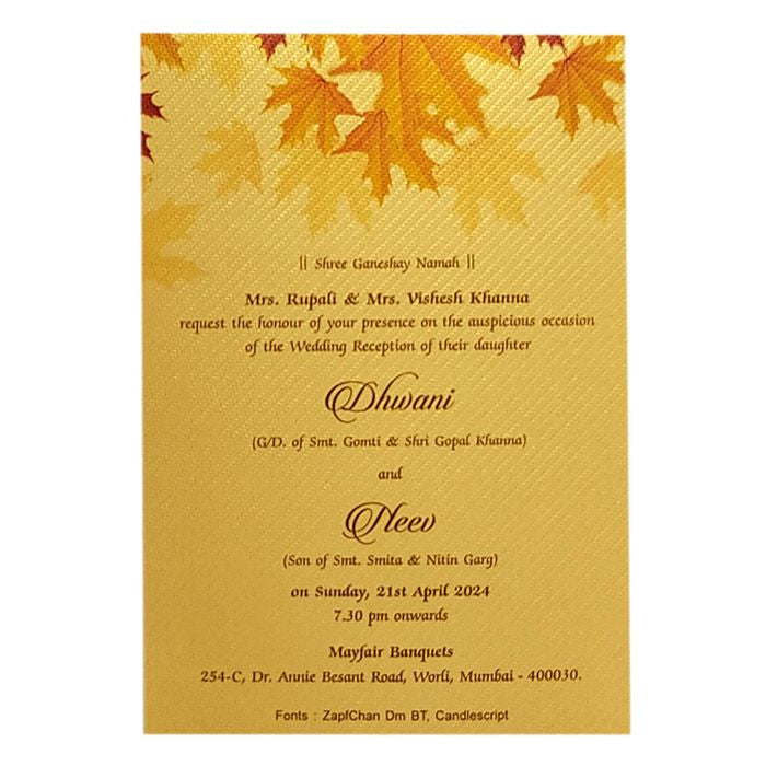 Gold Single Sheet Invitation Card-King of Cards