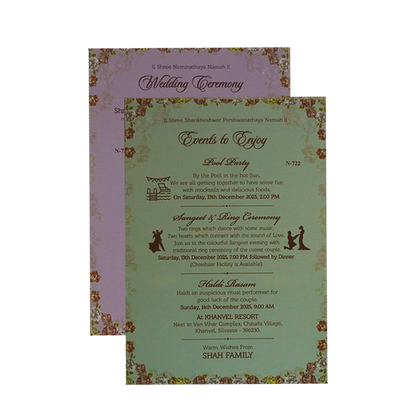 Peachy Pink Padded Wedding Card-King of Cards