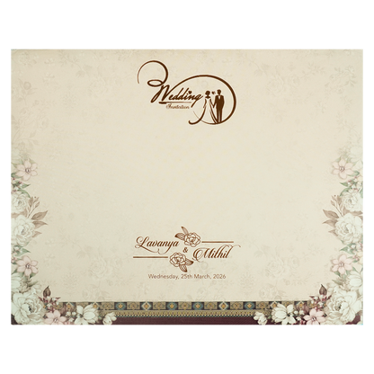 Lantern Floral Padded Wedding Card-KSSC2084