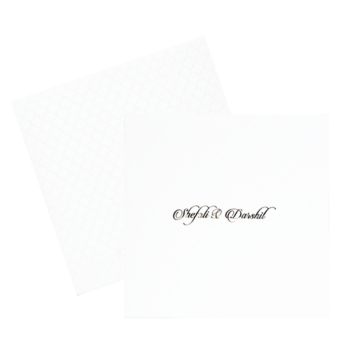 White Embossed Pattern Wedding Card-King of Cards