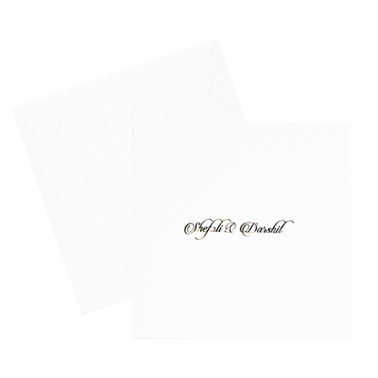White Embossed Pattern Wedding Card-King of Cards