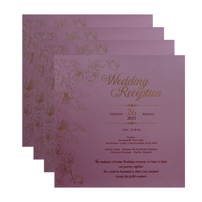 Light Pink Floral Wedding Card-King of Cards