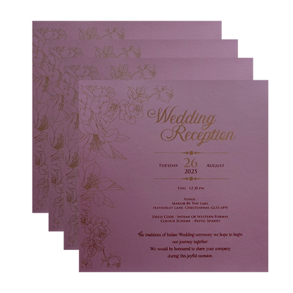 Light Pink Floral Wedding Card-King of Cards