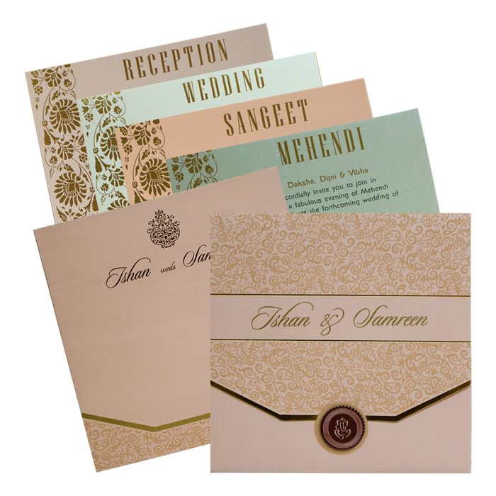 Light Pink Ganesha Wedding Invitation-King of Cards