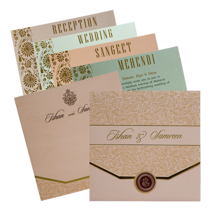 Light Pink Ganesha Wedding Invitation-KRC30552