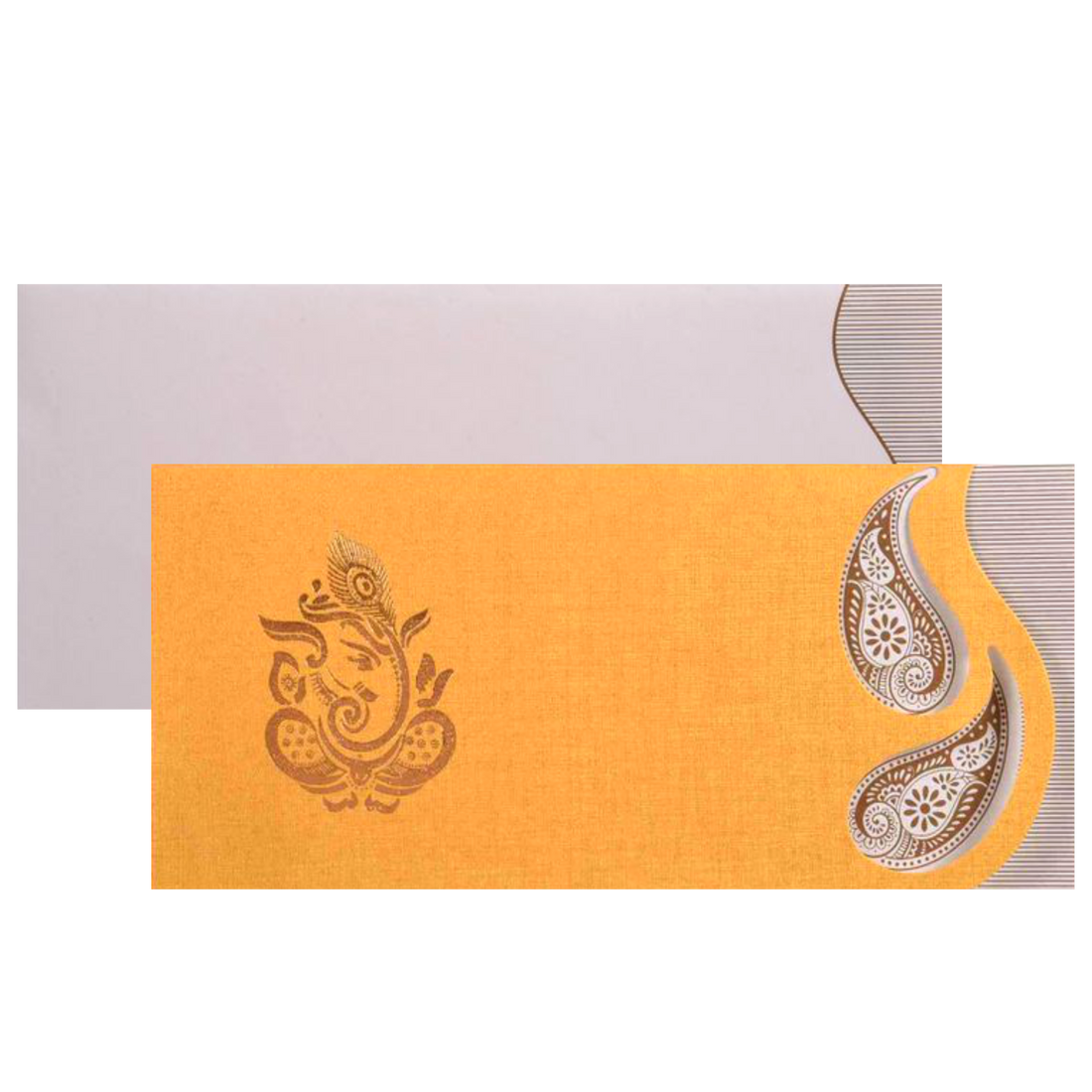 Gold Peacock Feather Invitation