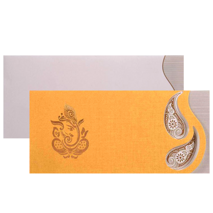 Gold Peacock Feather Invitation