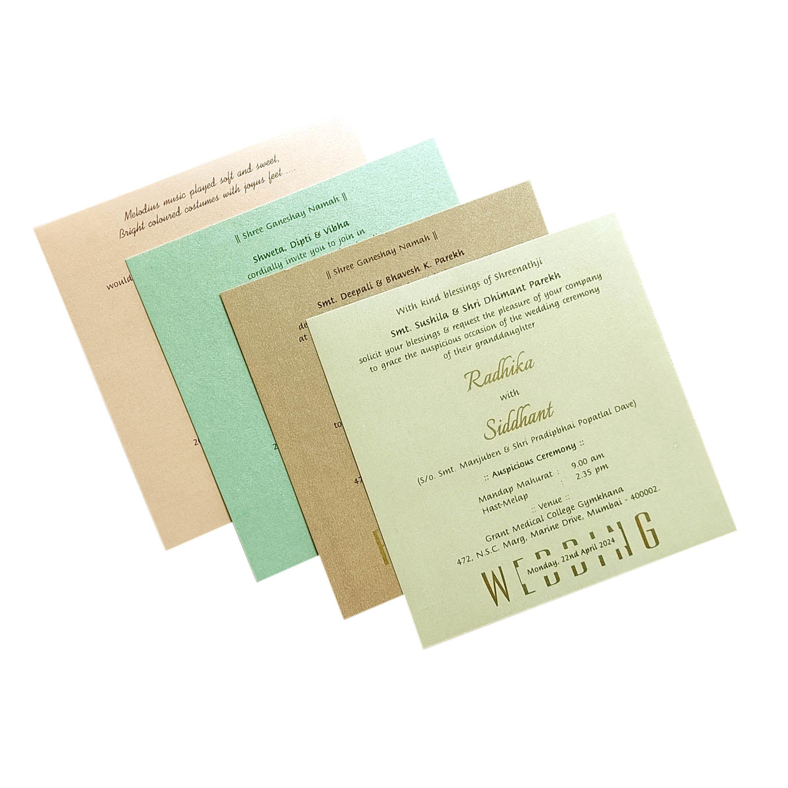 Blue Floral Nameplate Invitation Card-KRC29501