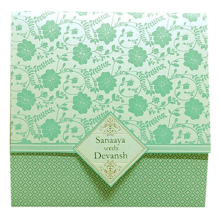 Soft Blue Floral Invitation Card-King of Cards