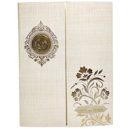 Sandal Metallic Door Type Floral Design With Ganesha Sticker-KNK9406S