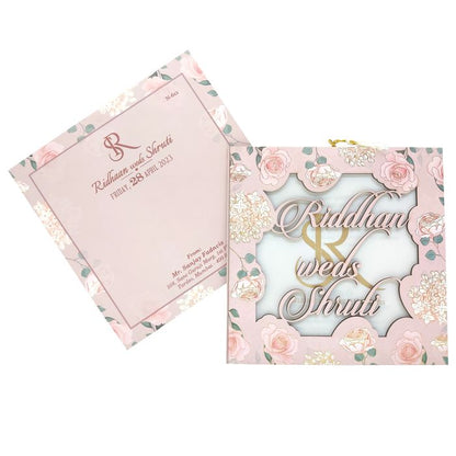 Light Pastel Pink MDF invitation-King of Cards