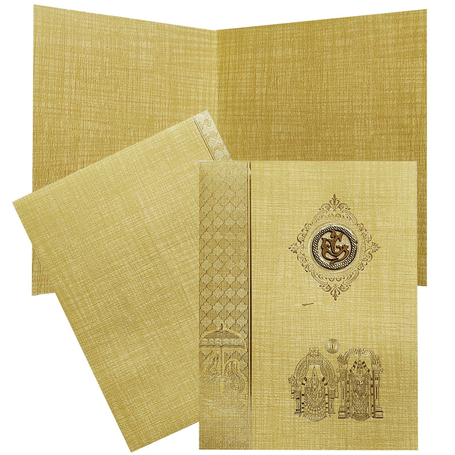 Brown Gold Jumbo Metallic Balaji And Padmavathi Image-KNK50241
