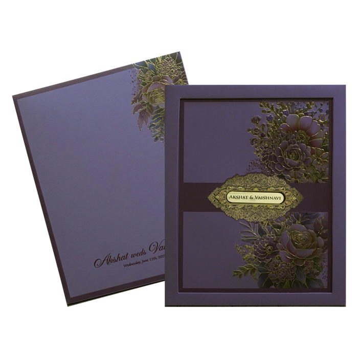 Purple Premium Padded Invitation Card-King of Cards