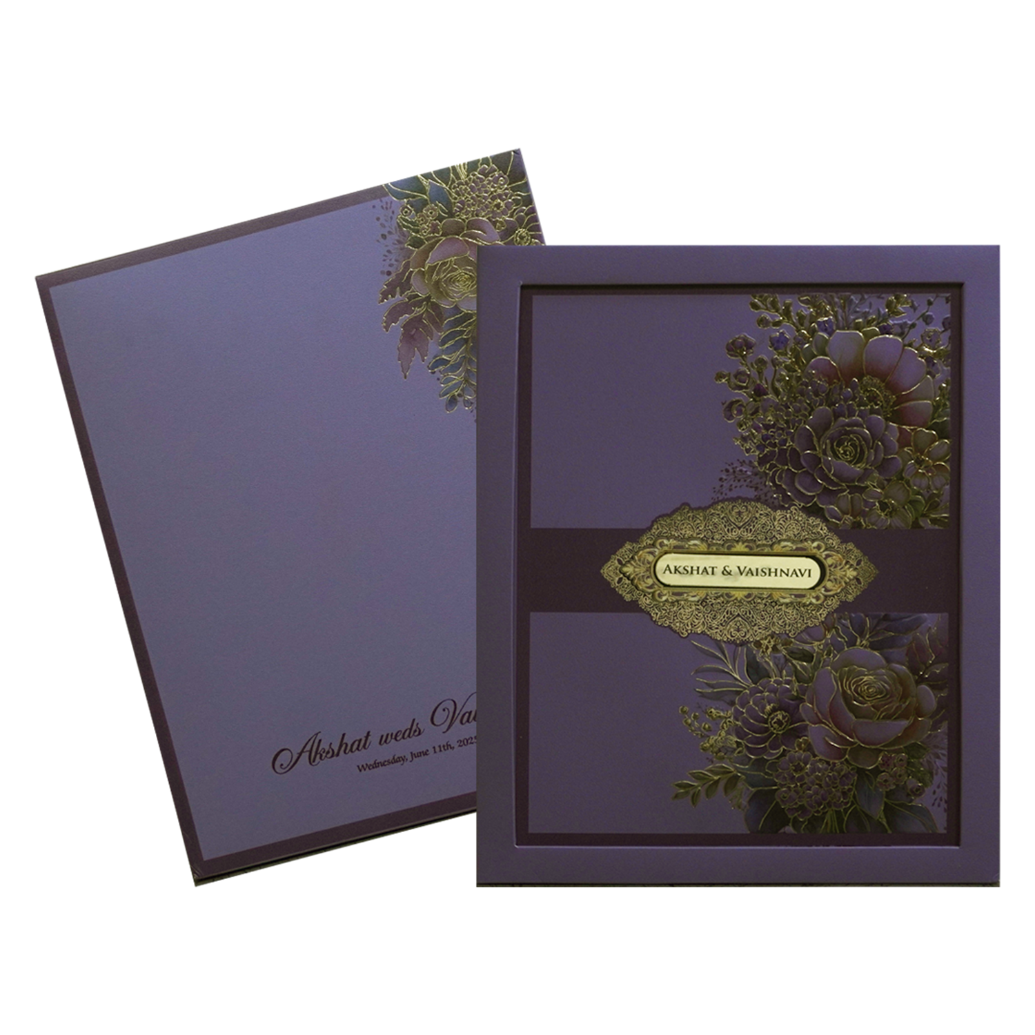 Purple Premium Padded Invitation Card-KPR24440