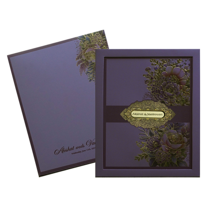 Purple Premium Padded Invitation Card-KPR24440