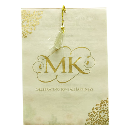 Light Brown MDF Floral Invitation-KVN06360