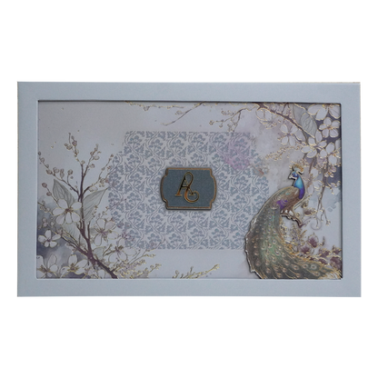 Grey Padded Marriage Invitation Card-King of Cards