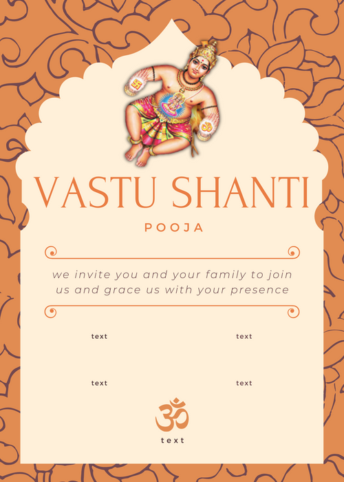 Baby Pink Arch Vaastu Shanti Invitation-King of Cards