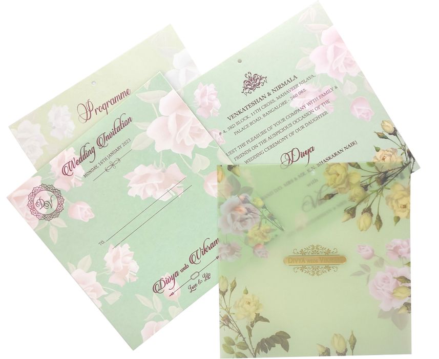 Pastel Green Invitation Card-King of Cards