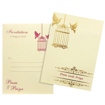 Sparkling Cream Invitation Card-Knkp001c