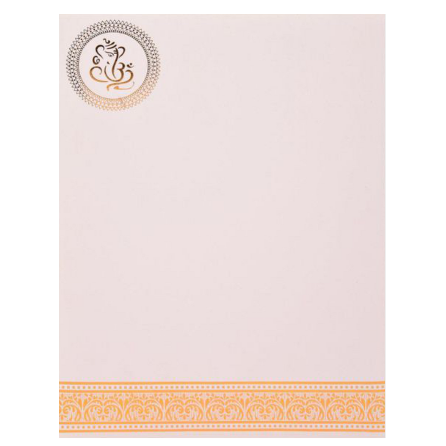 White Simple Ganesha Wedding Card