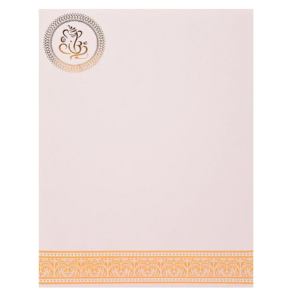 White Simple Ganesha Wedding Card