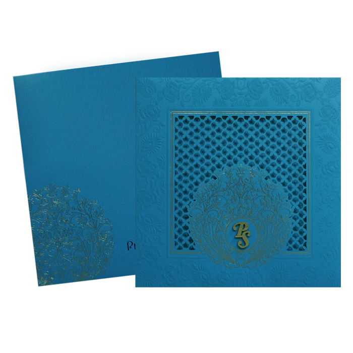 Aqua Blue Premium Invitation Card-King of Cards
